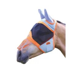 Fringe Air Motion Horse Fly Mask With Ears (Orange)