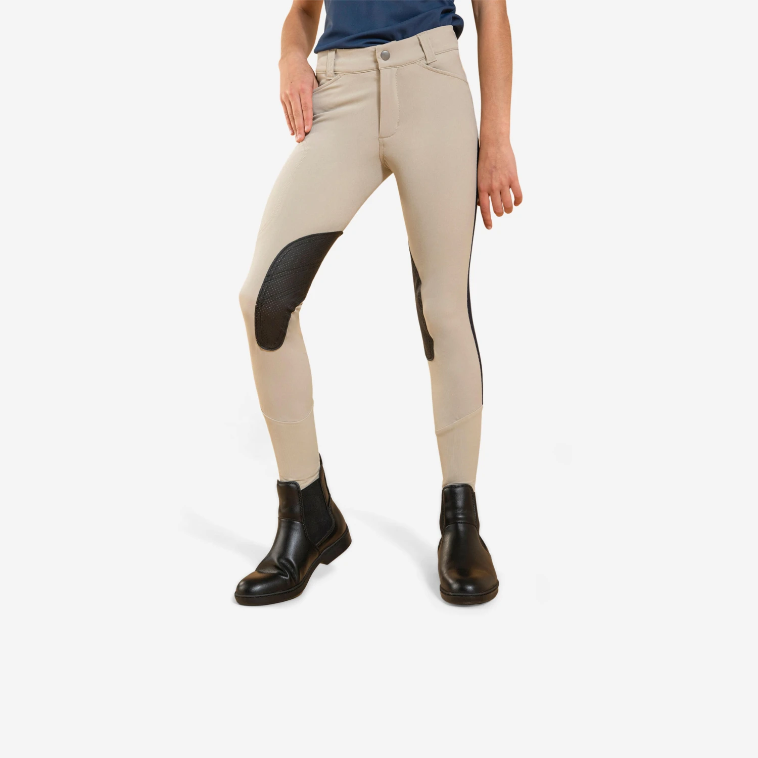 Kids' Horse Riding Lightweight Mesh Jodhpurs With Grippy Suede Patches 500 8 Kids' Horse Riding Lightweight Mesh Jodhpurs With Grippy Suede Patches 500 - Image 8