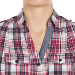 Sentier Women's Long-Sleeved Horse Riding Shirt - Pink And White Checks -Equestrian Supplies Store k284cce54ac3356b2f2bffdfd61d0ba3b