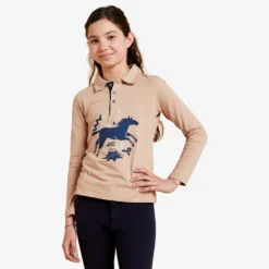 Girls' Long-Sleeved Horse Riding Polo Shirt 100 14 Girls' Long-Sleeved Horse Riding Polo Shirt 100 -Equestrian Supplies Store k2aec1d745ff7528f3ed16cf1b7f12f76