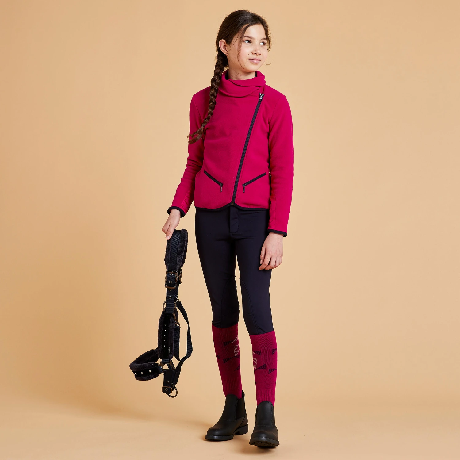 Kids' Horse Riding Fleece 100 2 Kids' Horse Riding Fleece 100 - Image 2