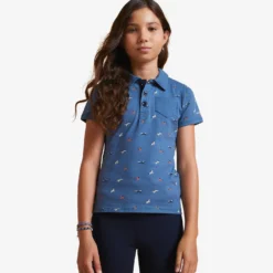 Girls' Horse Riding Short-Sleeved Polo Shirt 140 -Equestrian Supplies Store k3fcba3656cd5e5e24b7fefeb31ea735a