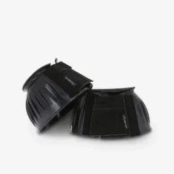 Horse Riding Rubber Overreach Boots For Horse And Pony 100 Twin-Pack - Black