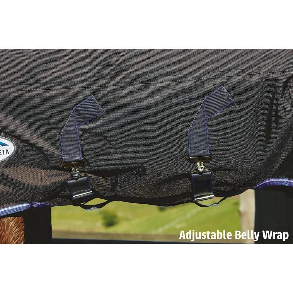 Weatherbeeta Comfitec Medium Ultra Cozi Detachaneck Turnout Rug (Charcoal/Blue/White) 2 Weatherbeeta Comfitec Medium Ultra Cozi Detachaneck Turnout Rug (Charcoal/Blue/White) - Image 2