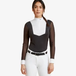 Women's Long-Sleeved Horse Riding Show Polo Shirt 900