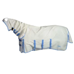 Weatherbeeta Comfitec Sweet Itch Shield Combo Neck Horse Turnout Rug (White/Blue)