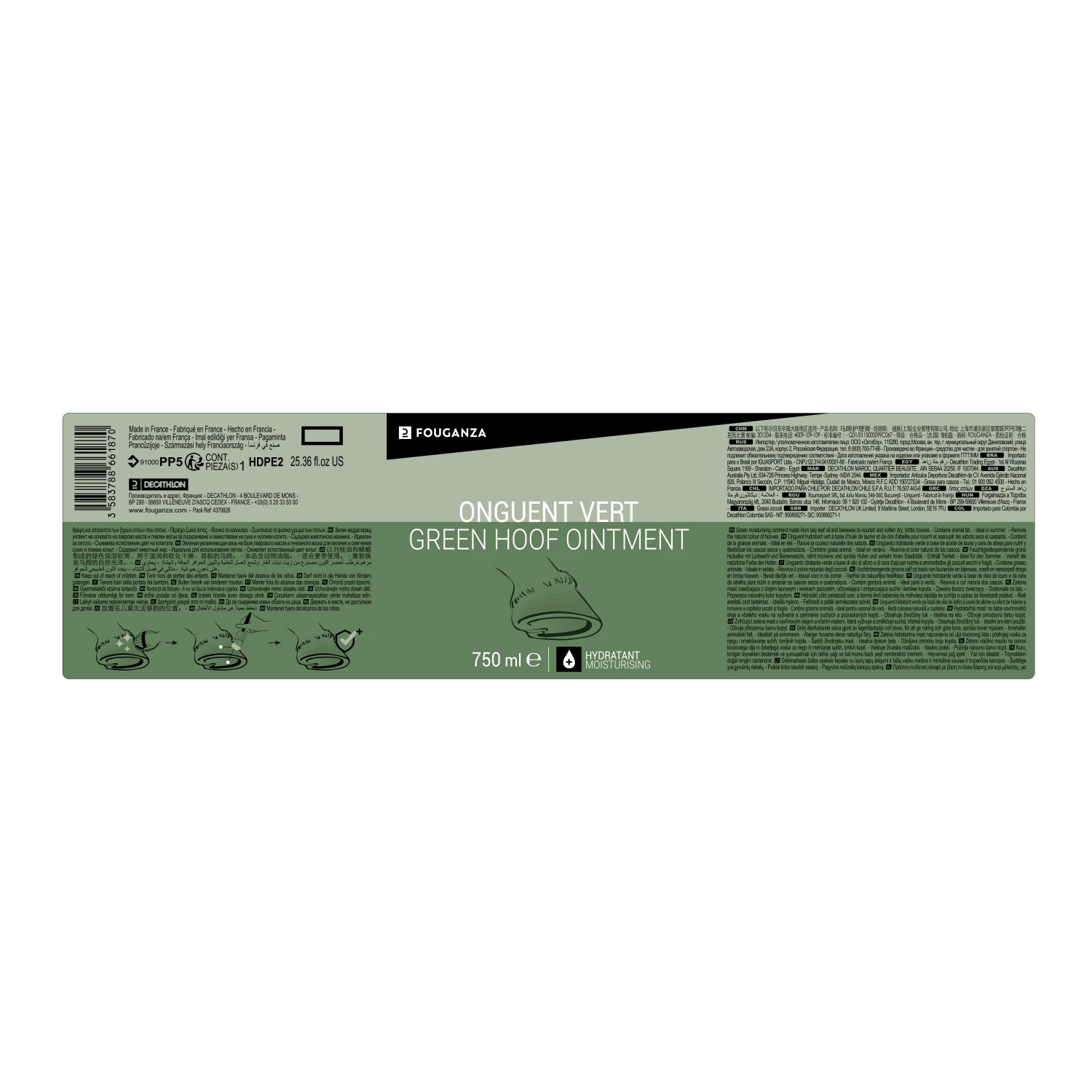 Hoof Grease For Horse And Pony Hydrating Ointment 750 Ml - Green 4 Hoof Grease For Horse And Pony Hydrating Ointment 750 Ml - Green - Image 4