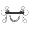 Hard Rubber Horse Pelham Bit (Black/Silver)