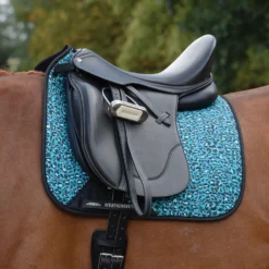 Weatherbeeta Prime Leopard Print Horse Dressage Saddlepad (Turquoise/Black) -Equestrian Supplies Store kb1915a9be355764001bd11ce58c72eb6