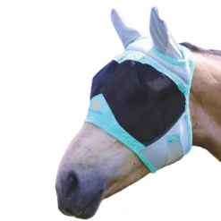Air Motion Horse Fly Mask With Ears (Aqua Blue)