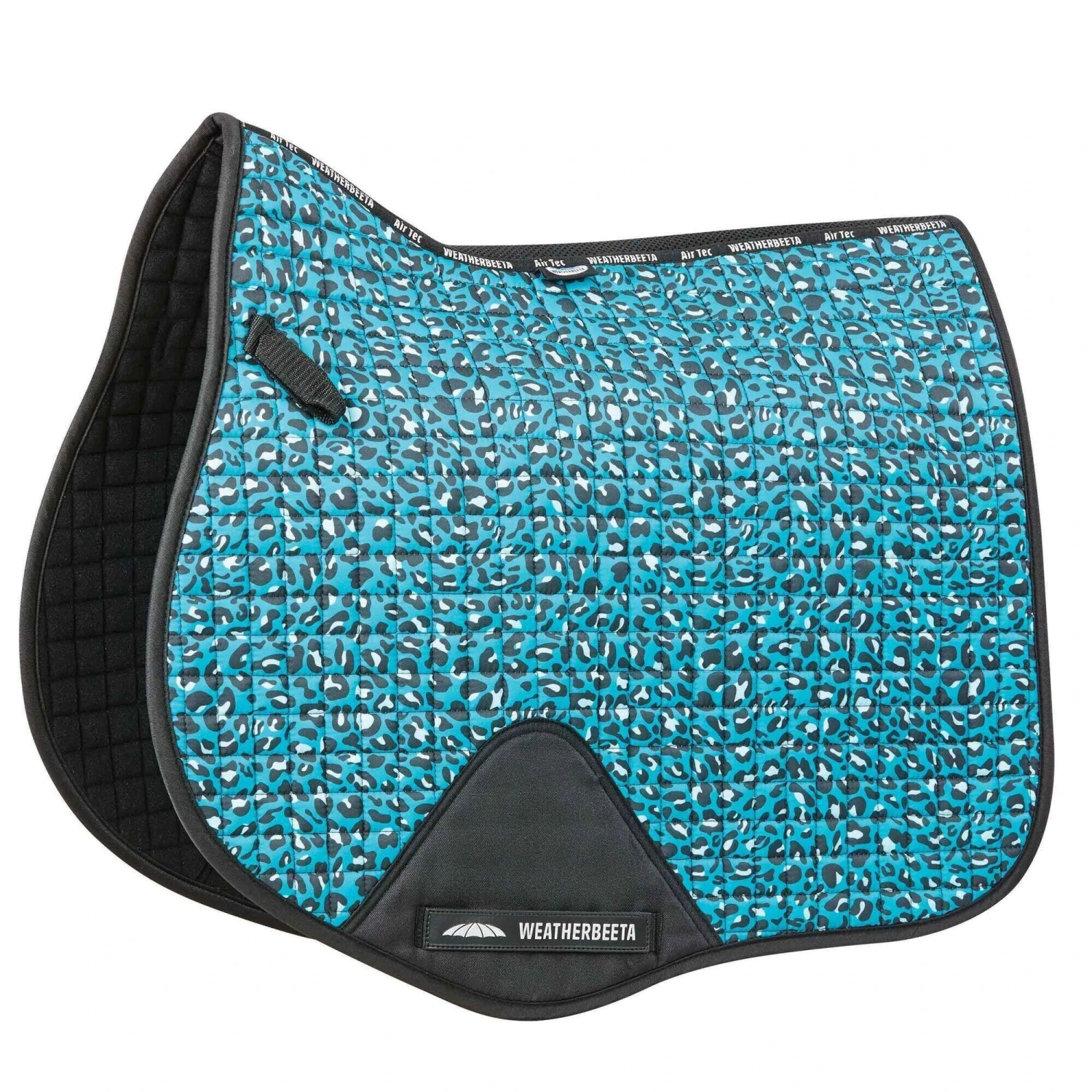 Weatherbeeta Prime Leopard Print Horse Saddlepad (Turquoise/Black) 1 Weatherbeeta Prime Leopard Print Horse Saddlepad (Turquoise/Black)