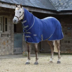 Weatherbeeta Fleece Cooler Standard Neck Turnout Rug (Dark Blue/Grey/White) -Equestrian Supplies Store kdce9a88694d24b60094e1deaef516f60