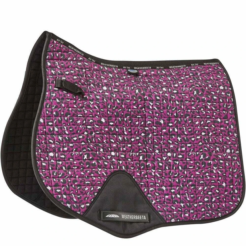 Weatherbeeta Prime Leopard Print Horse Saddlepad (Turquoise/Black) 2 Weatherbeeta Prime Leopard Print Horse Saddlepad (Turquoise/Black) - Image 2