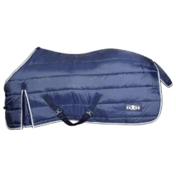 Saxon StandardNeck Channel Quilt Horse Stable Rug (Navy/White)