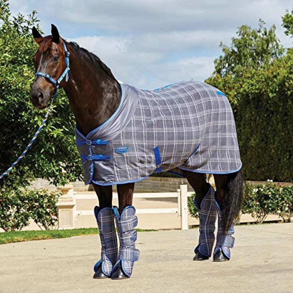 Weatherbeeta Standard Neck Fleece Cooler Rug (Grey Plaid) 2 Weatherbeeta Standard Neck Fleece Cooler Rug (Grey Plaid) - Image 2